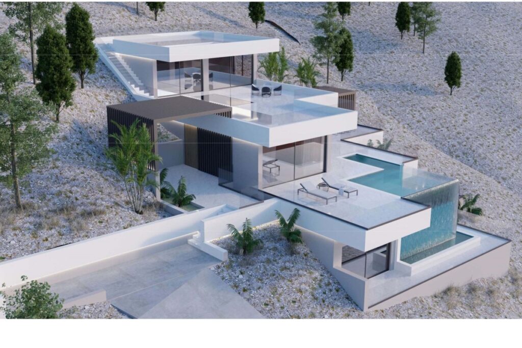This luxury villa was designed for our customer and will be build in the Cretan village of Kokkino Chorio with stunning sea views and all the luxury you can wish for.