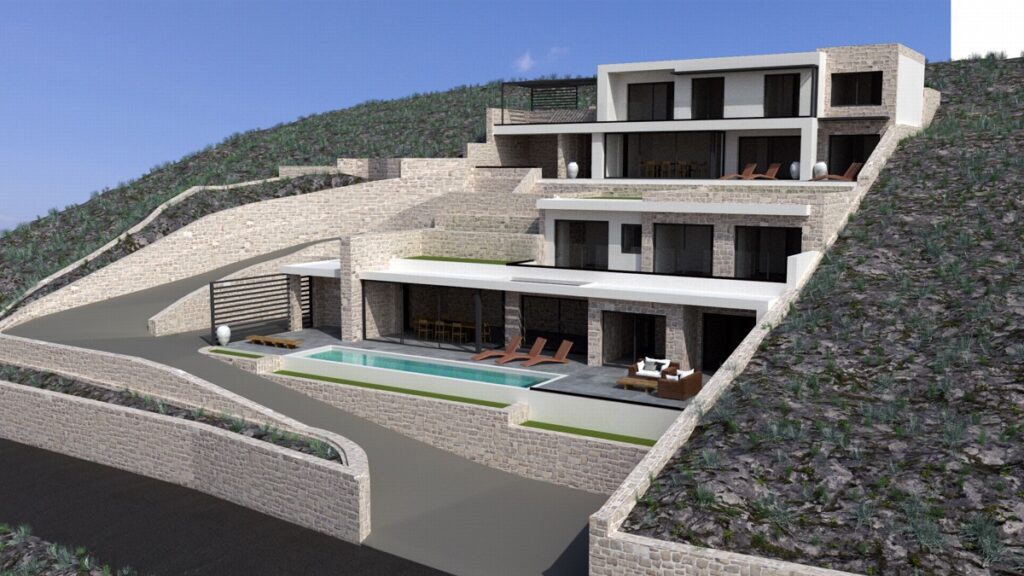 This luxury villa was designed for our customer and will be build in the Cretan village of Kokkino Chorio with stunning sea views and all the luxury you can wish for.